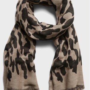 Banana Republic  Leopard Wool Cotton Scarf